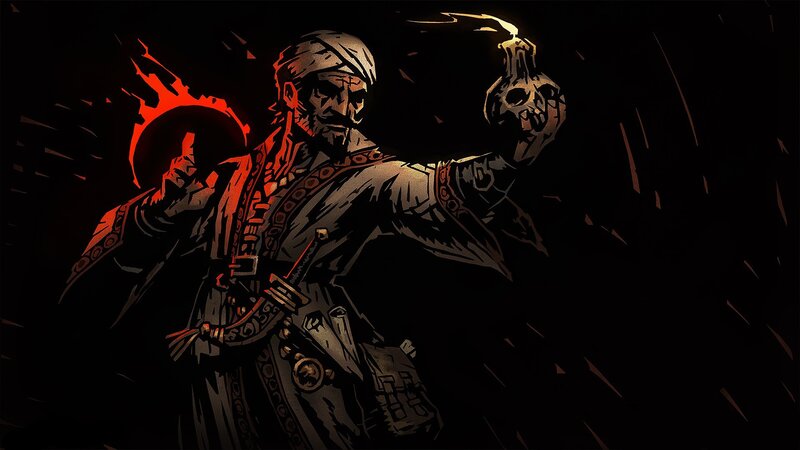 Man Holding Skull and Torch