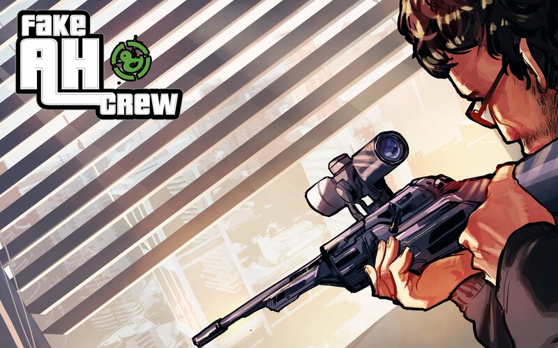 Man Holding Sniper Rifle — Brown, Dramatic