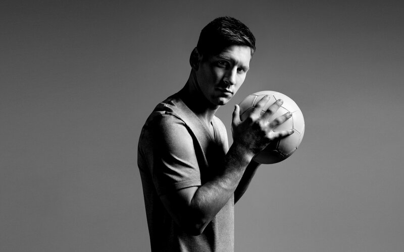 Man Holding Soccer Ball — Black, Dramatic, Photograph