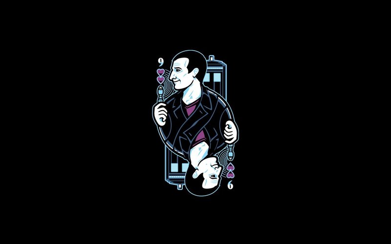 Man Holding Sonic Screwdriver — Black, Playful