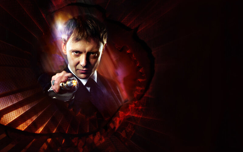 Man Holding Sonic Screwdriver — Red
