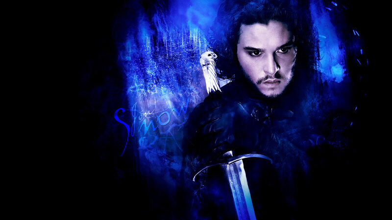 Man Holding Sword — Blue, Dramatic, Night