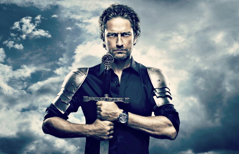 Man Holding Sword — Blue, Dramatic, Photograph