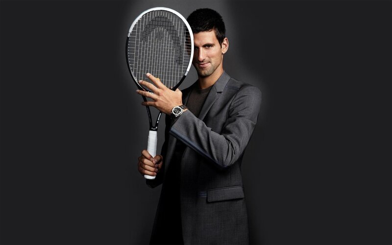 Man Holding Tennis Racket — Black
