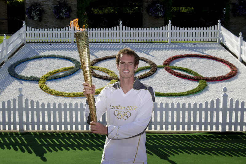 Man Holding Torch — White