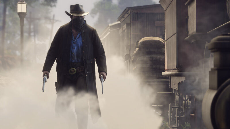 Man Holding Two Guns — Brown, Dramatic, 3d Render