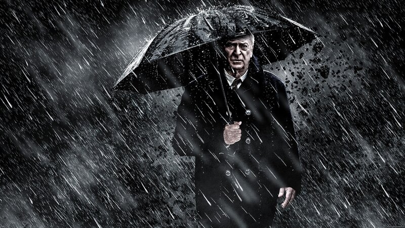 Man Holding Umbrella — Black, Dramatic