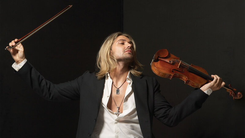 Man Holding Violin — Black