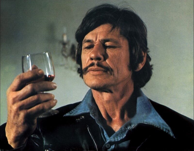 Man Holding Wine Glass — Blue