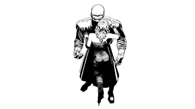 Man holding woman from behind