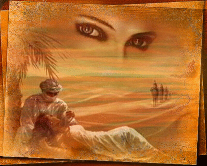 Man Holding Woman in Desert