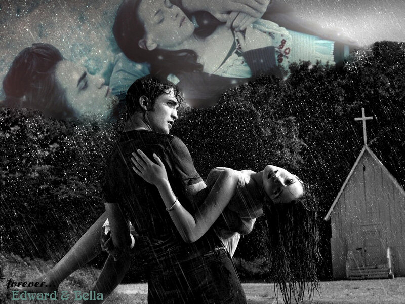 Man Holding Woman in Rain — Black