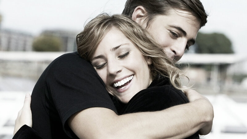 Man Hugging Woman — Black, Intimate, Afternoon