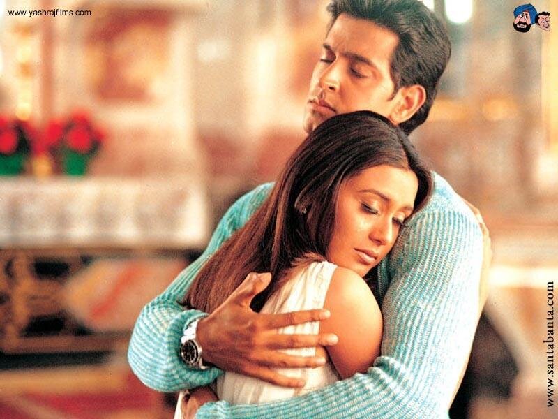 Man Hugging Woman — Blue