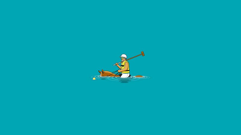 Man in a Boat — Blue, Calm