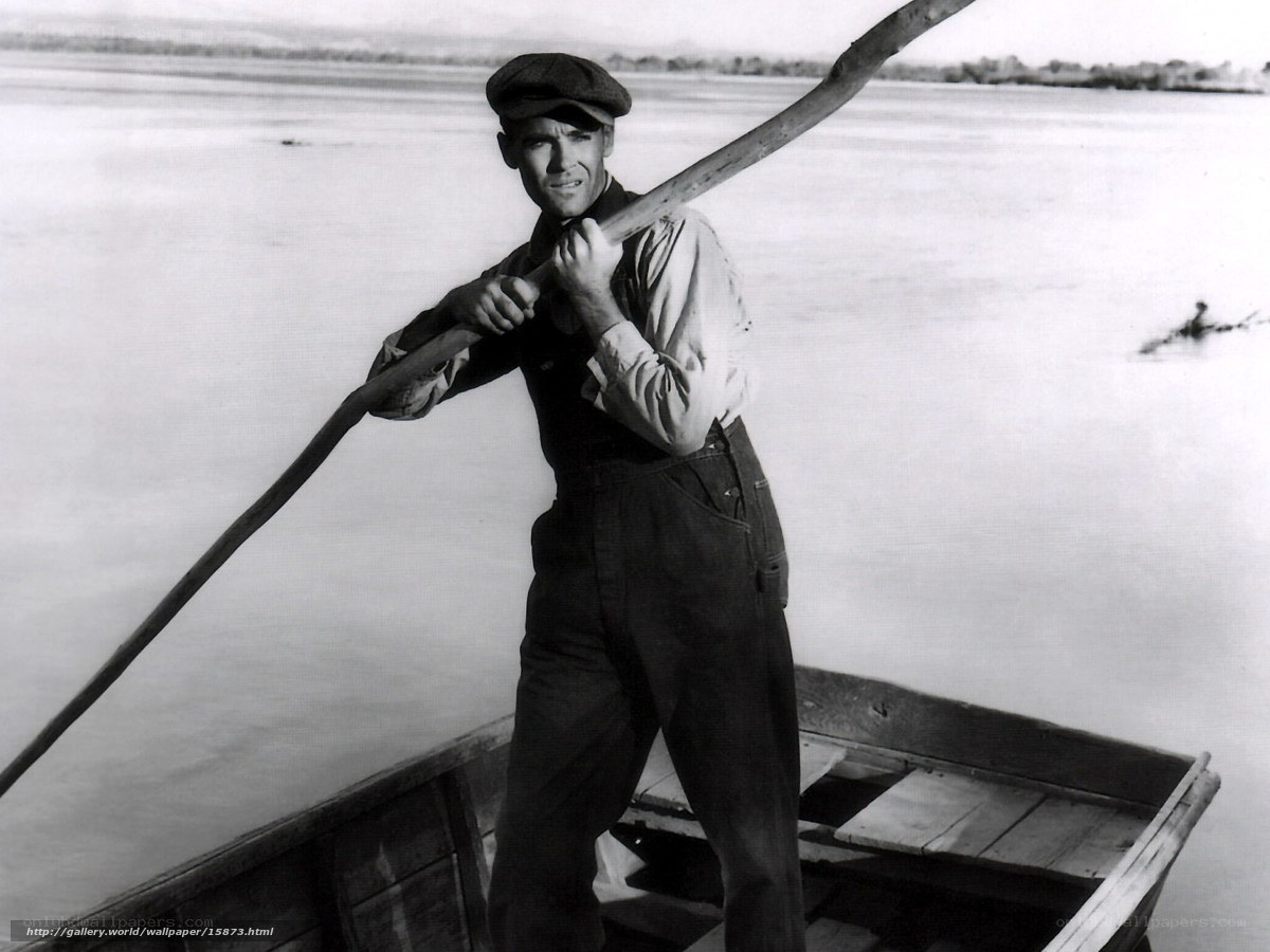 Man in a boat with oar