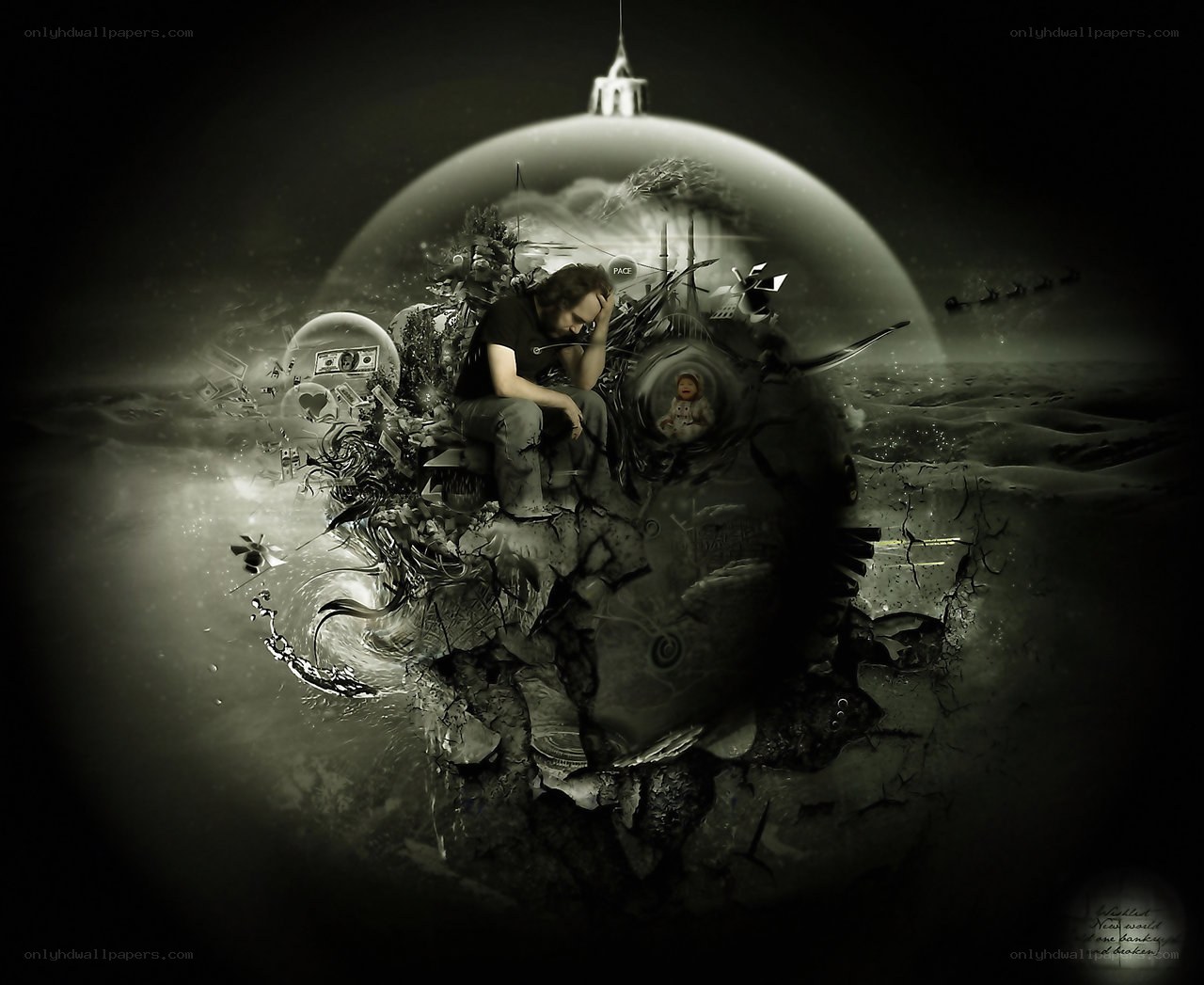 man in a broken world