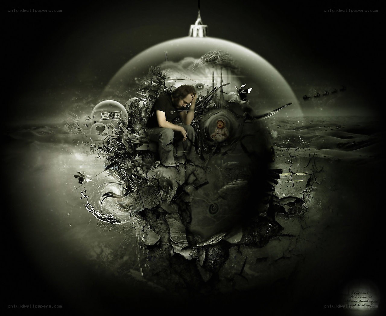 man in a broken world