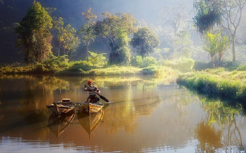 Man in a Canoe