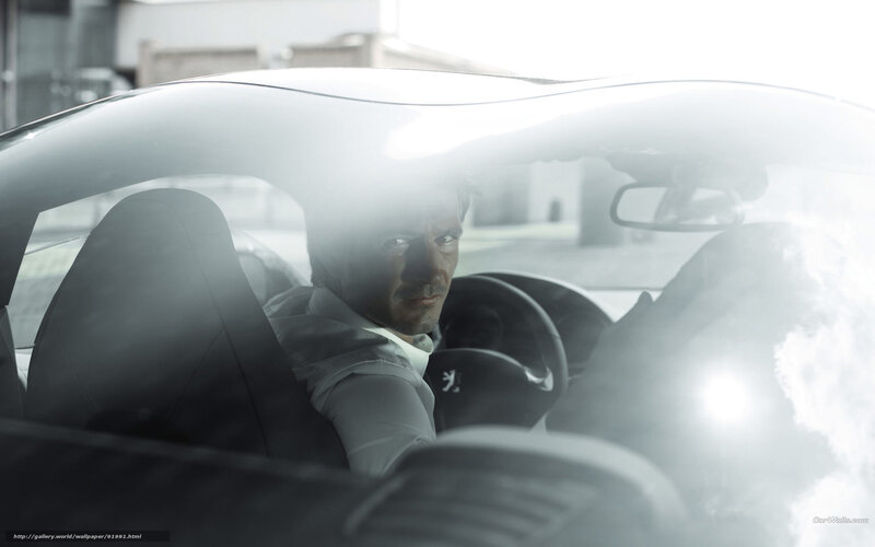 Man in a car interior