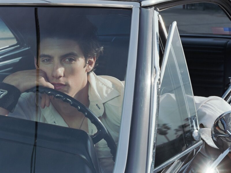 man in a car