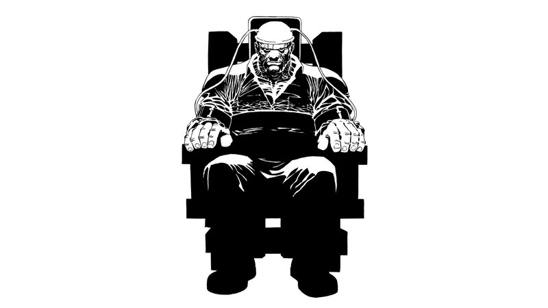 Man in a Chair — Black, Dramatic, Comic, Wires