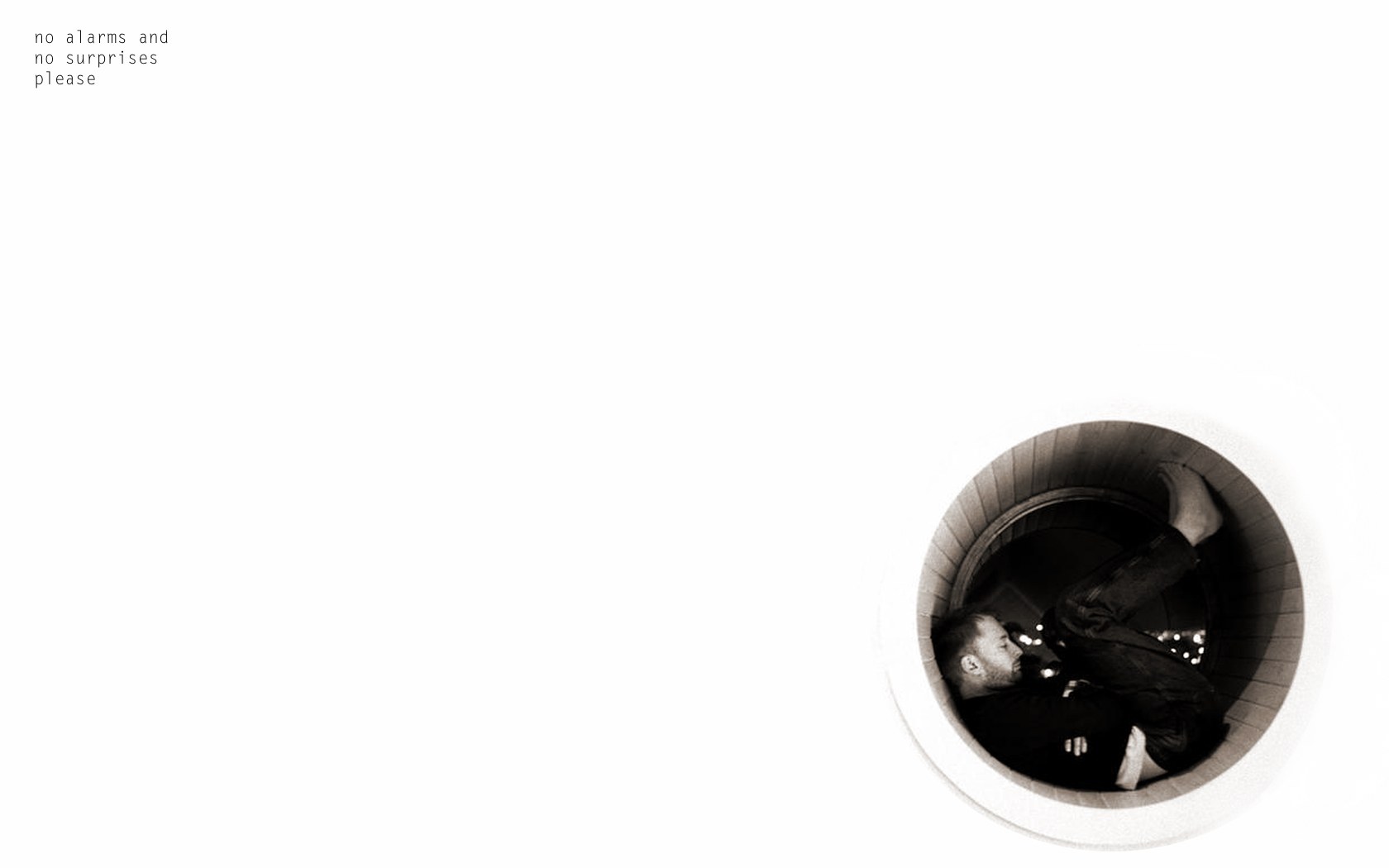 man in a circular tunnel