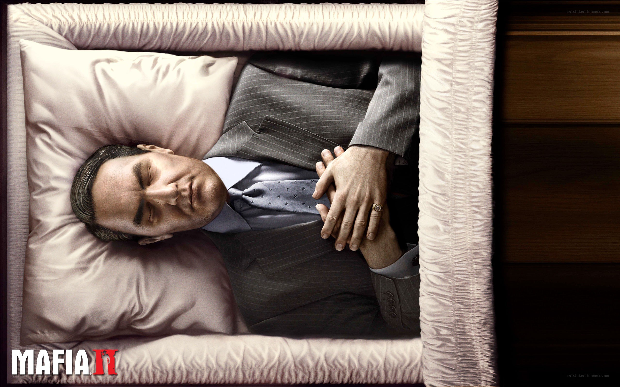 Man in a coffin