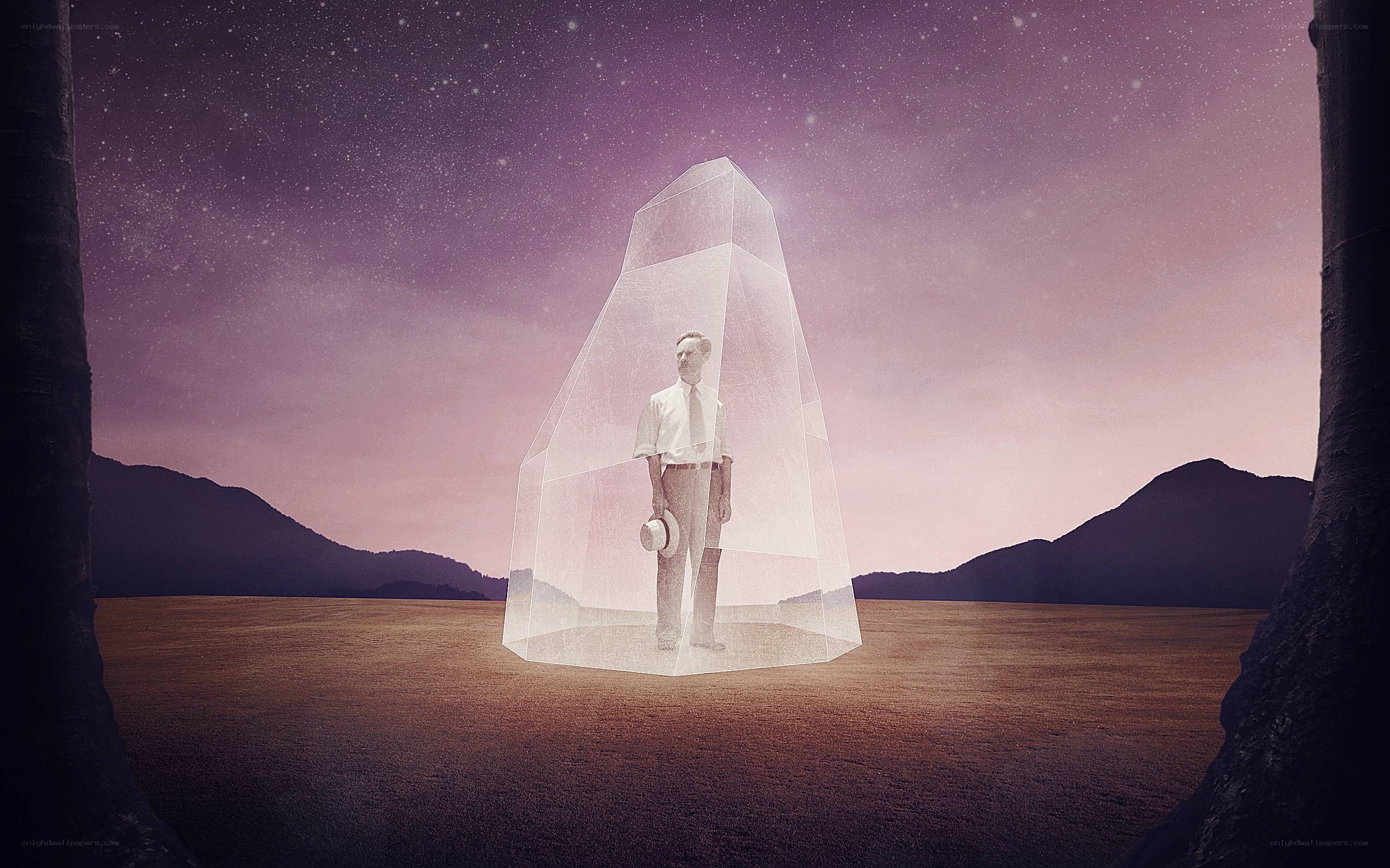 man in a crystal dome