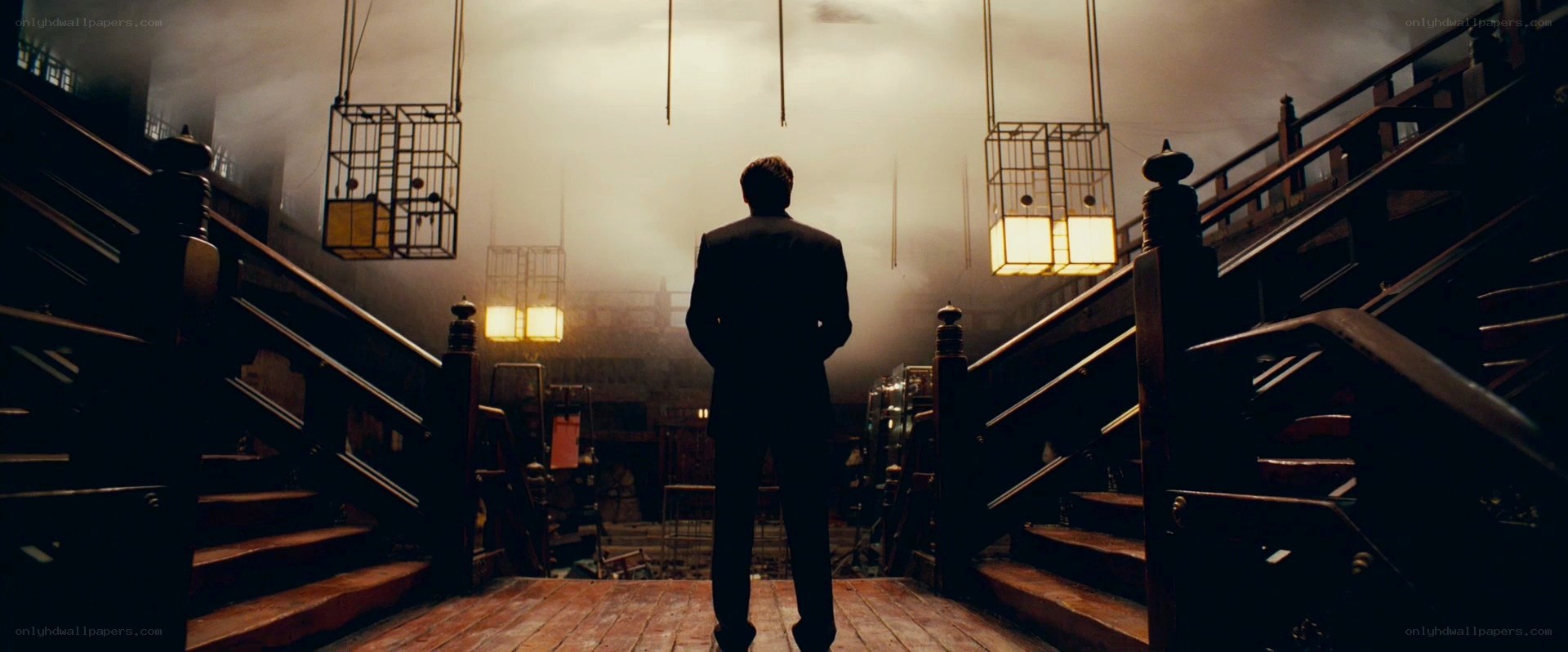 man in a dimly lit hall