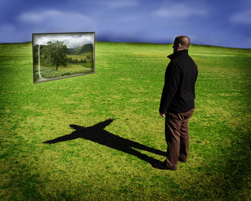 Man in a Field — Green