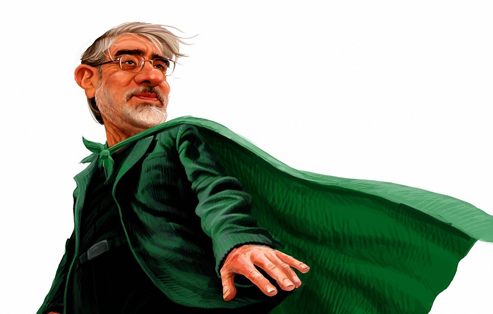 Man in a green cloak