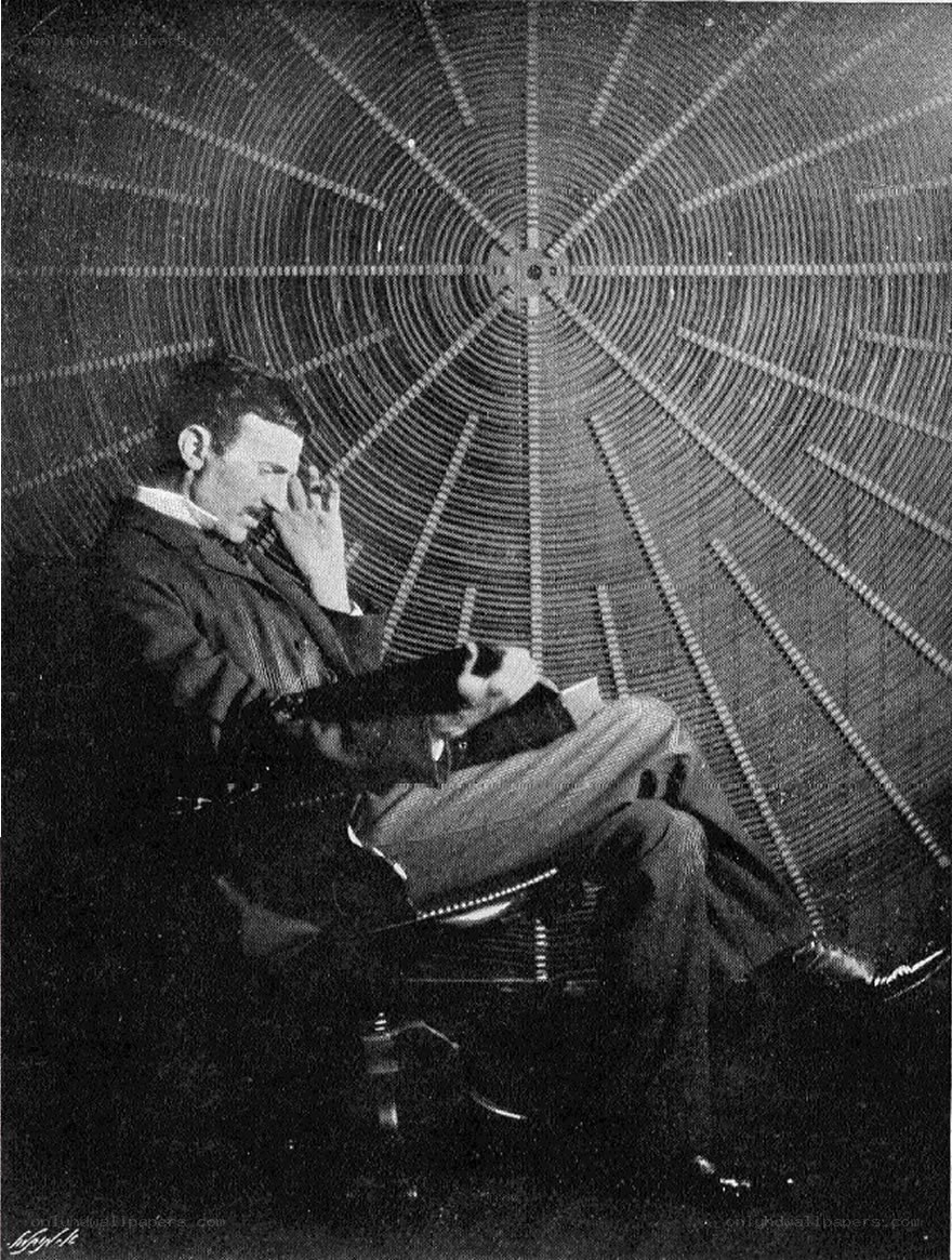 Man in a lab with coils