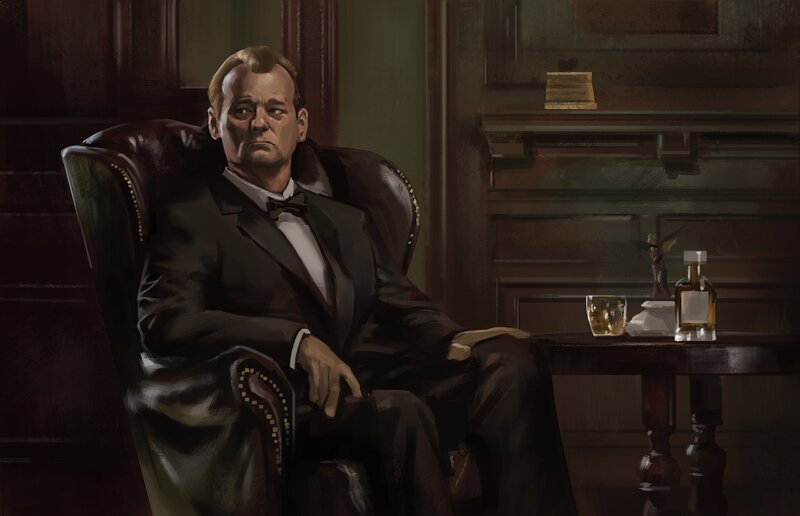 man in a leather chair