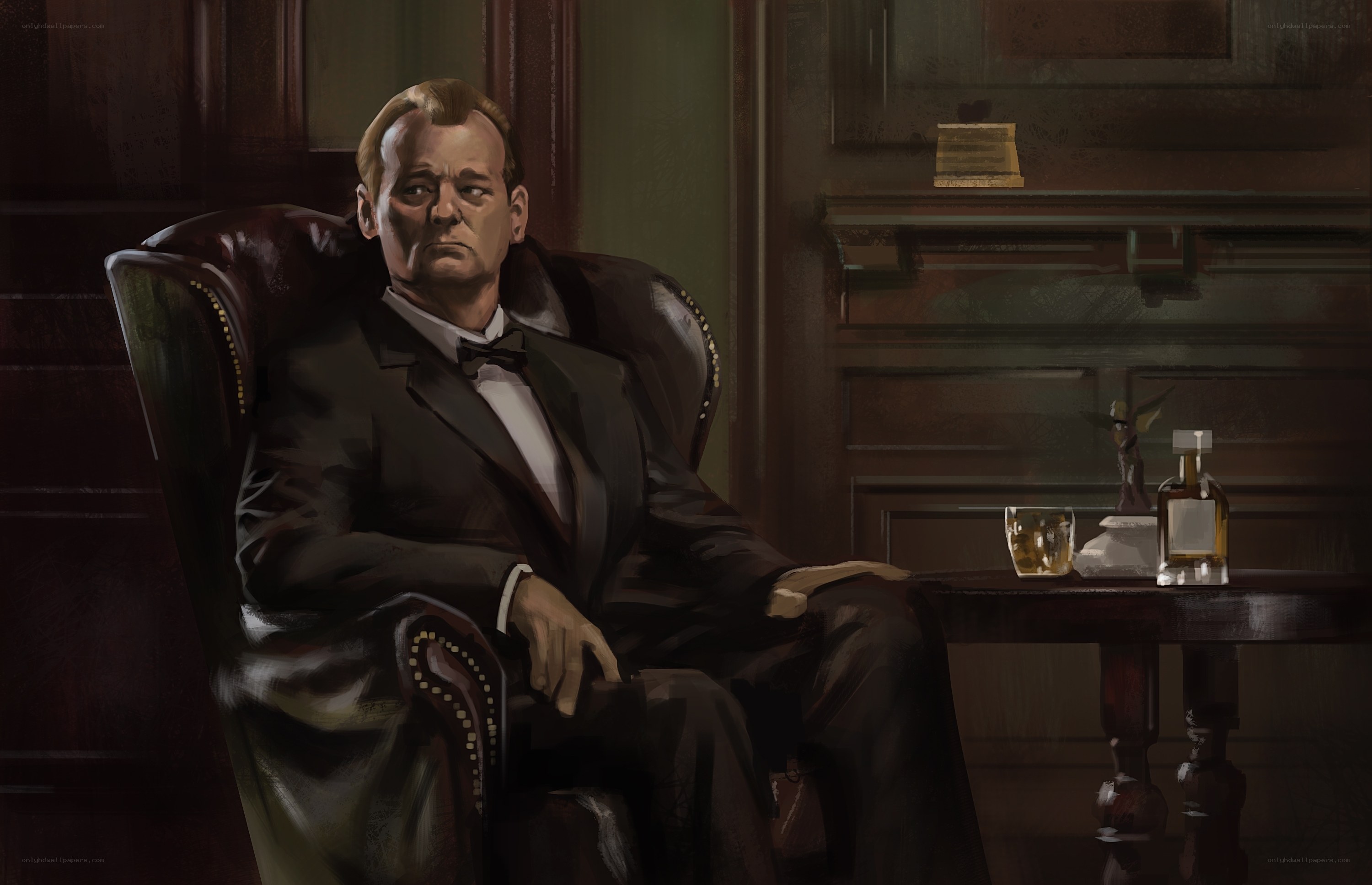man in a leather chair
