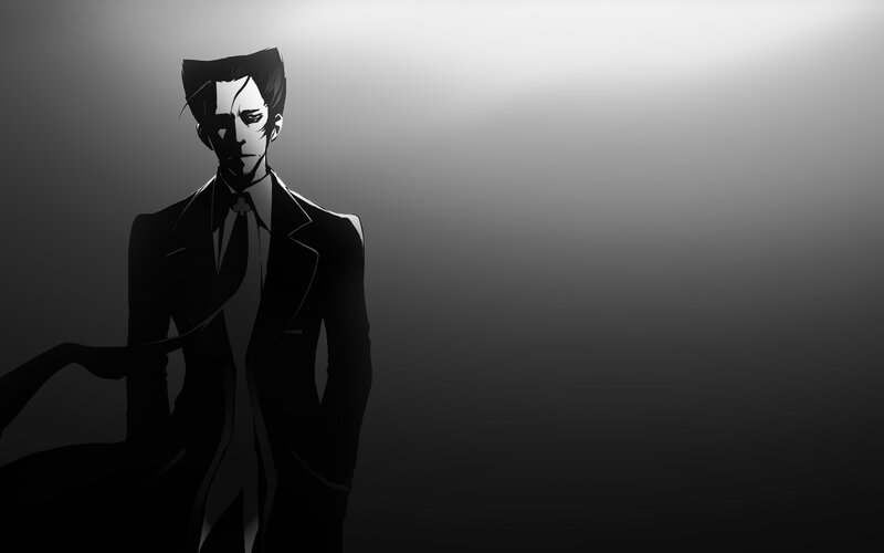 Man in a Suit — Black, Dramatic, Anime