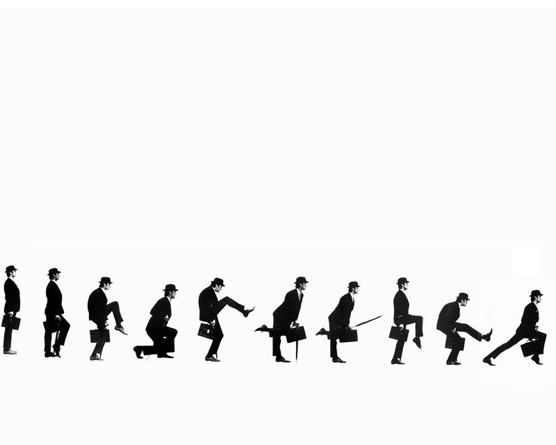 Man in a suit walking sequence