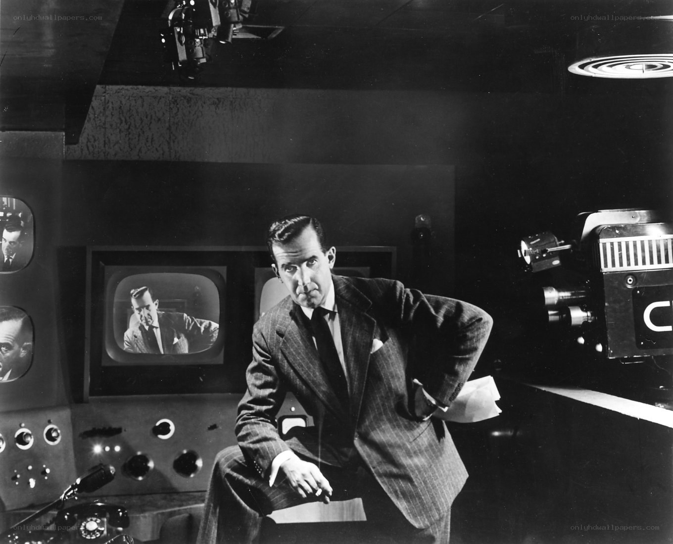 Man in a television studio