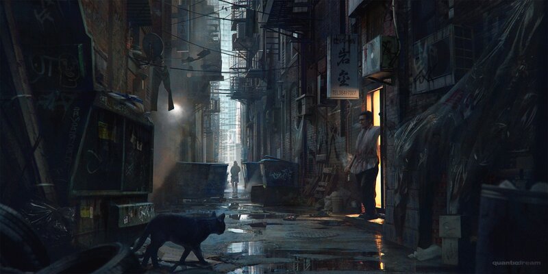 Man in Alley with Cat
