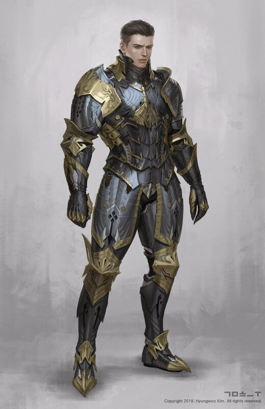 Man in Armor — Gray, Serious