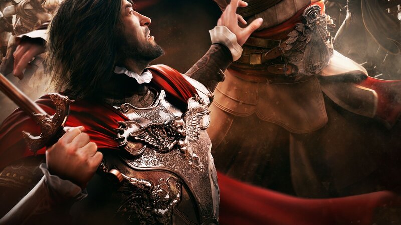 Man in Armor Holding Sword — Brown, Dramatic, Digital Art