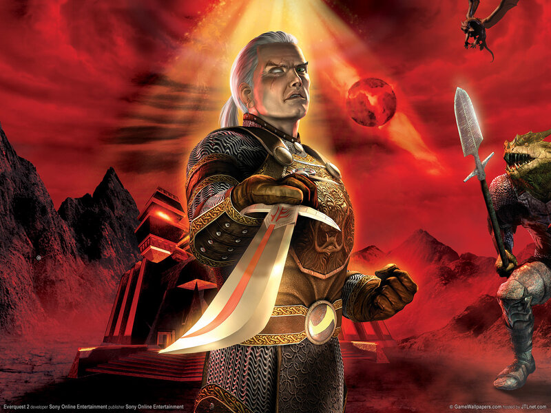 Man in Armor Holding Sword — Red