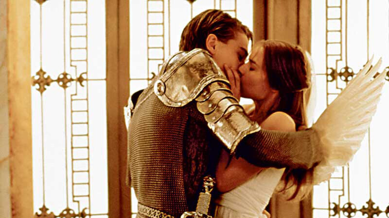 Man in Armor Kissing Woman