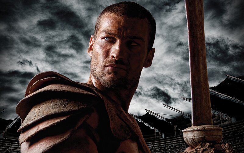 Man in Armor Looking Up — Gray