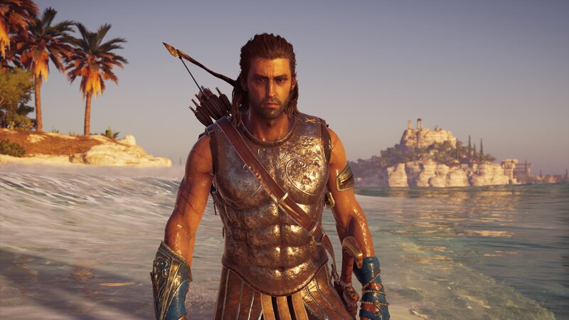 Man in Armor on Beach — Brown