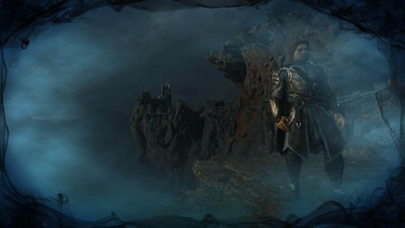 Man in Armor on Cliff