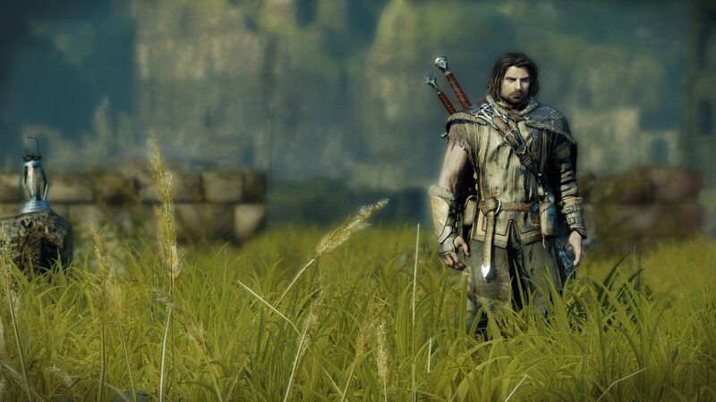 Man in Armor Standing — Green, Dramatic
