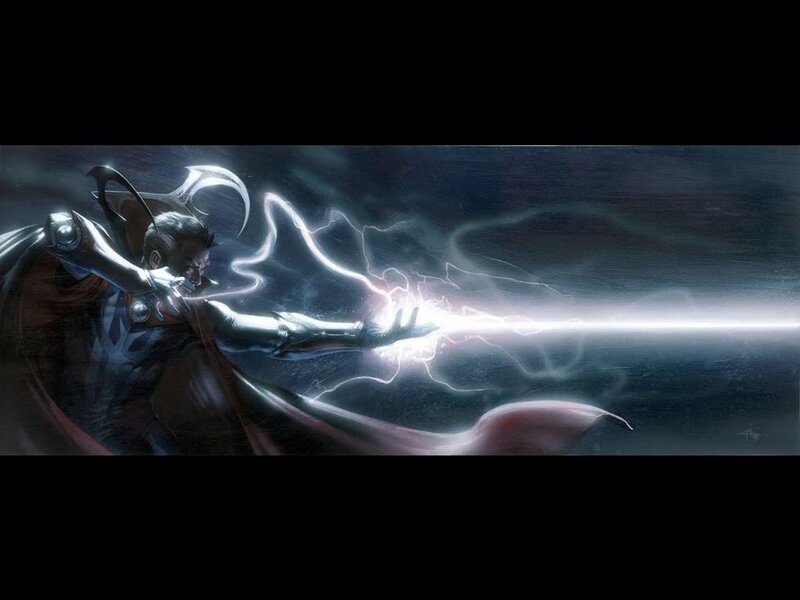Man in Armor with Lightning — Black