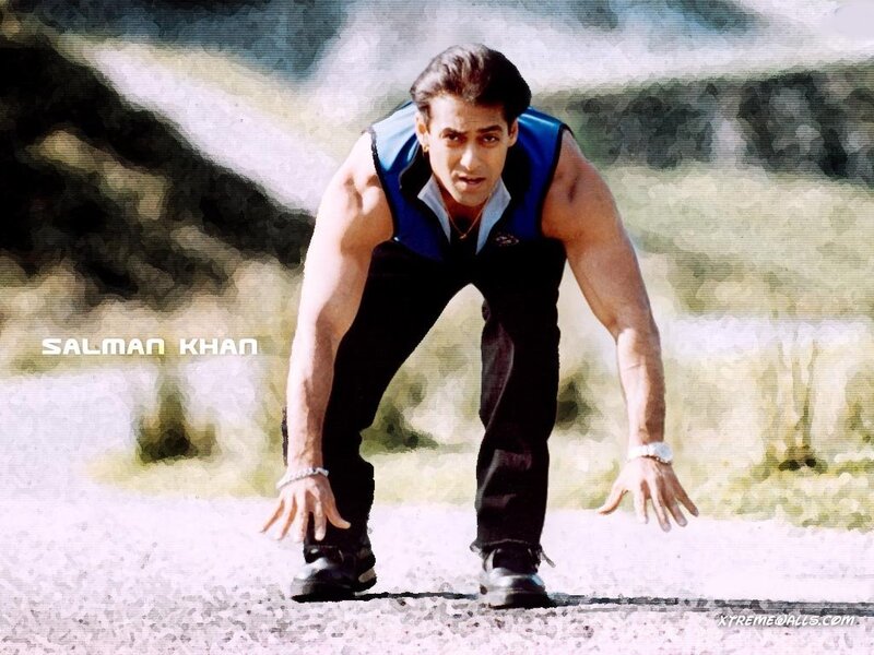 Man in Athletic Pose — Blue