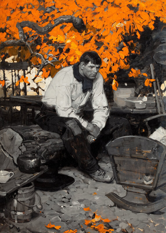 Man in autumn forest